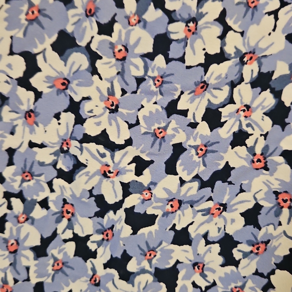Well Worn Blue Floral V Neck Ruffle Sleevw Blouse. In EUC - Picture 5 of 5
